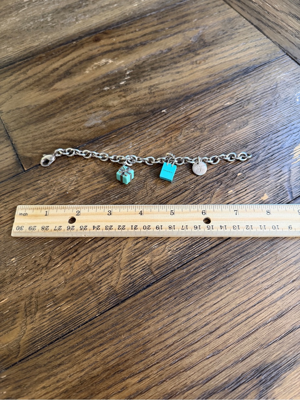 Tiffany & Co. Silver Charm Bracelet with Tiffany Blue Gift Box Charms - Picture 2 of 7